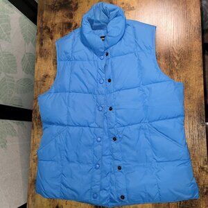 Lands' End Womens XS Blue Puffer Vest Winter Layering Outdoors Classic Preppy